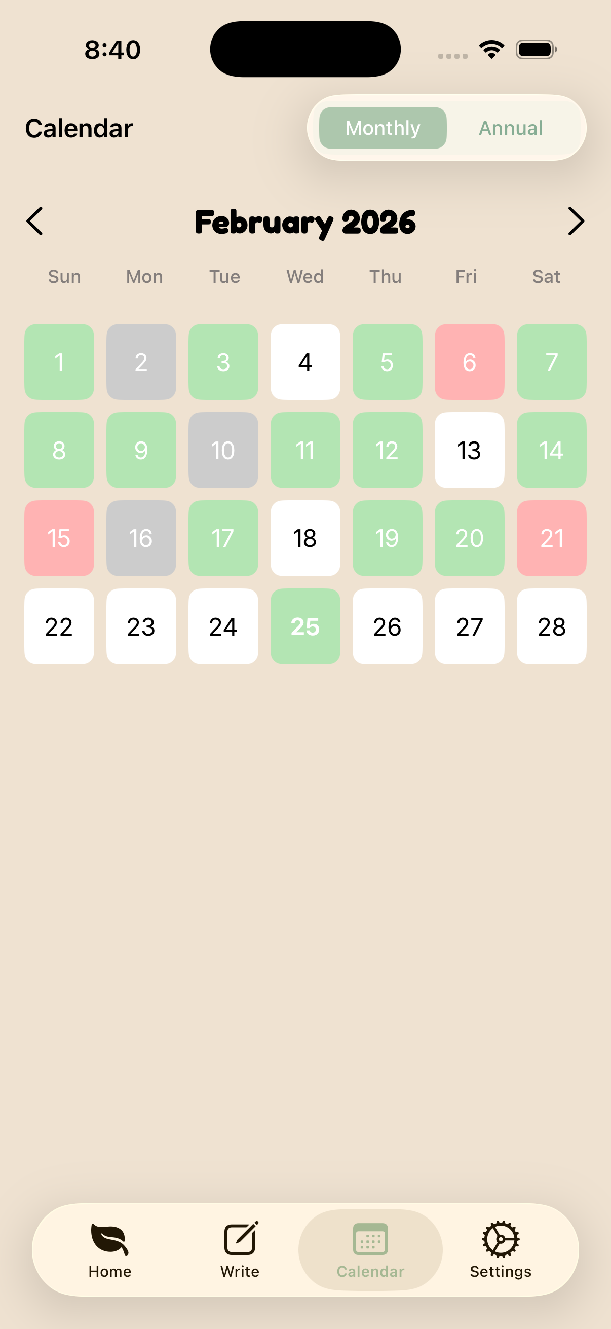 Seedlit calendar view